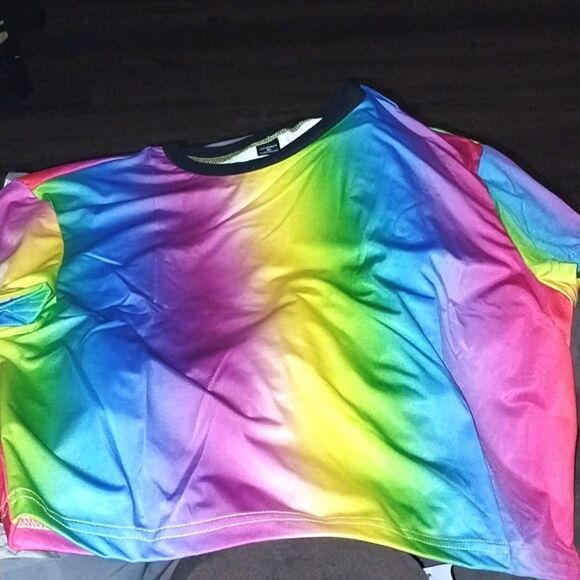 Sexy mens pride rainbow crop top sz xl - Picture 6 of 6